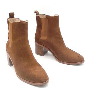 Banana Republic Suede Block Heel Chelsea Boot Whiskey Brown Suede Women’s Size 7